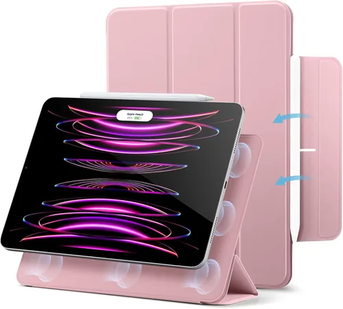 Vista 10 de ESR Funda para iPad Pro de 11 pulgadas, iPad Pro 11 Funda Folio (2022/2021/2020, 4ª/3ª/2ª generación), conexión magnética conveniente, soporte de 2