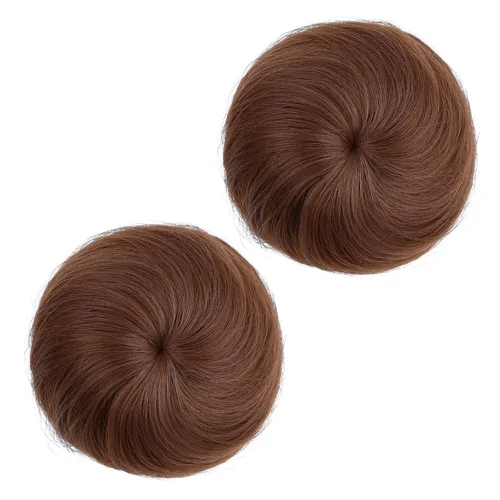 Vista 19 de 2 extensiones de moño de cabello, accesorio de peluca, extensiones de cabello rizado y ondulado, extensiones de cabello recogido, extensión de moño