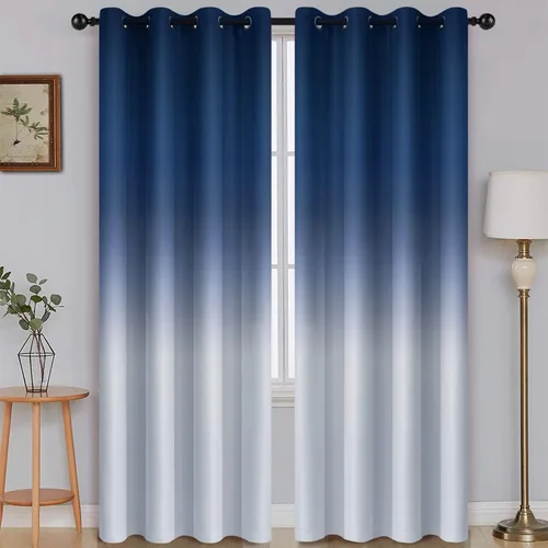 Vista 12 de SimpleHome Cortinas degradadas degradadas para oscurecer la habitación de 36 pulgadas de largo para dormitorio, con ojales y bloqueo de luz Negro