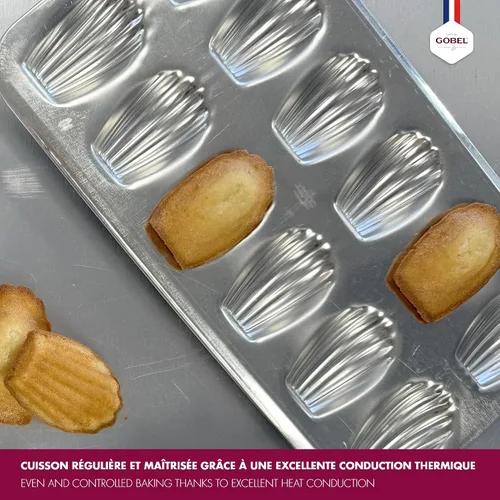 Vista 2 de Gobel - Sartén Madeleine de hojalata, 12 conchas, 15.6 x 7.9 pulgadas