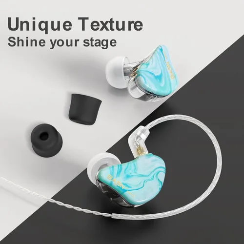 Vista 3 de BASN MMCX - Auriculares intraurales con monitor de oído, auriculares IEM de triple driver para músico y baterista, auriculares estéreo HiFi