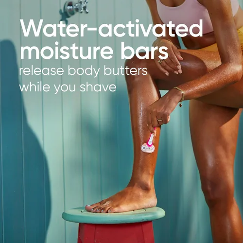 Vista 4 de Gillette Venus ComfortGlide - Maquinillas de afeitar desechables para mujer, 2 unidades, con barras de humedad perfumadas de té blanco para un