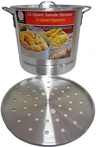 Vista 2 de 32 Qt Tamale Steamer Vaporera Stock Pot Premium Aluminio Tamalera 8 Galones