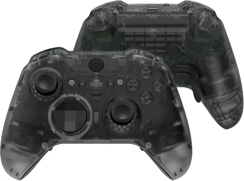 Vista 13 de eXtremeRate Full Set Shell Buttons for Xbox One Elite Series 2 Controller, Clear Replacement Faceplate Back Plate Bottom Shell Case with Buttons for