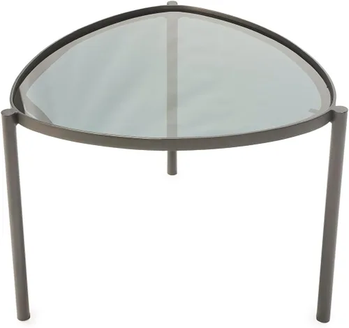 Vista 3 de Mesa Auxiliar 61 x 59 x 46 Metal/Cristal