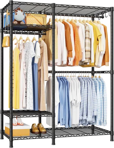 Vista 11 de Ulif F7 Plus - Perchero de ropa resistente, perchero para colgar ropa, 6 niveles, estante de almacenamiento portátil independiente de 68 pulgadas