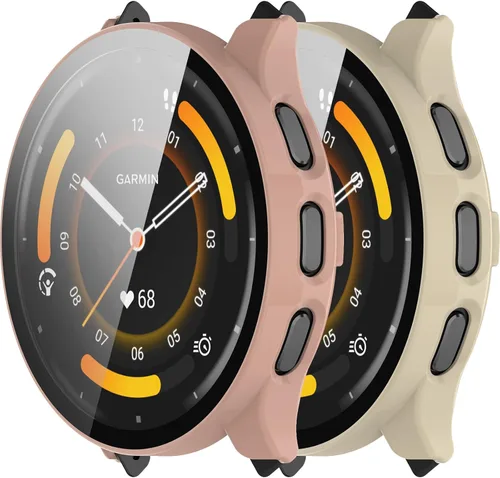 Vista 9 de Funda compatible con Garmin Venu 3S, protector de pantalla de policarbonato duro con vidrio templado, funda protectora completa para Garmin Venu 3S
