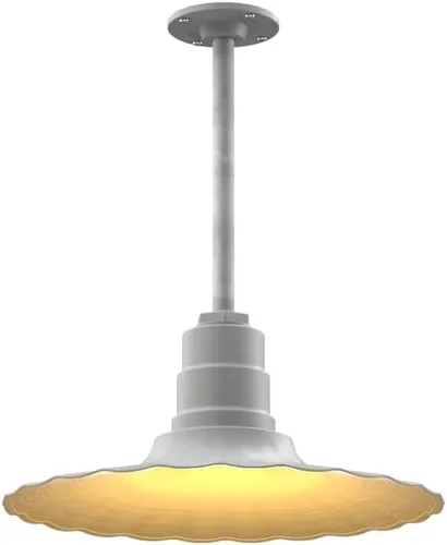 Vista 51 de Steel Lighting Co. Colgante Eagle Rock Lámpara montada en el techo Onda radial de 16 pulgadas vástago de 12 pulgadas Acero resistente