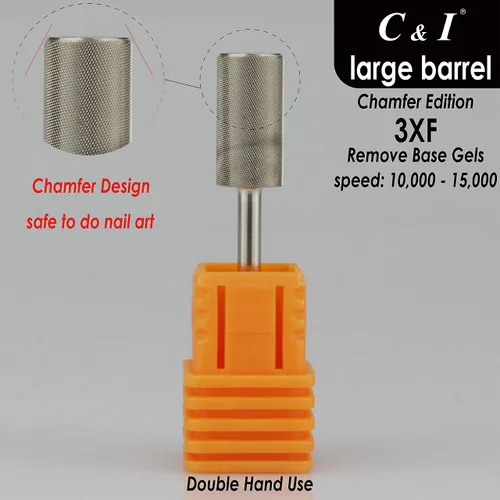 Vista 2 de C & I Broca de uñas de barril grande, edición chaflán, archivo electrónico profesional para máquina de lima de uñas, diseñada para quitar geles