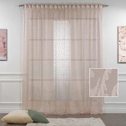 Vista 13 de Juego de 2 paneles de cortinas extralargas de encaje beige con bolsillo para barra y pestaña trasera, decoración del hogar, cortinas hechas a medida