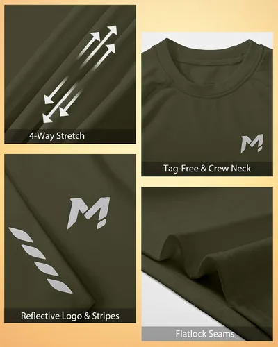 Vista 3 de Moozava Camiseta térmica de compresión para niños, manga larga, forro polar, para jóvenes, para fútbol, béisbol, fútbol, capa base