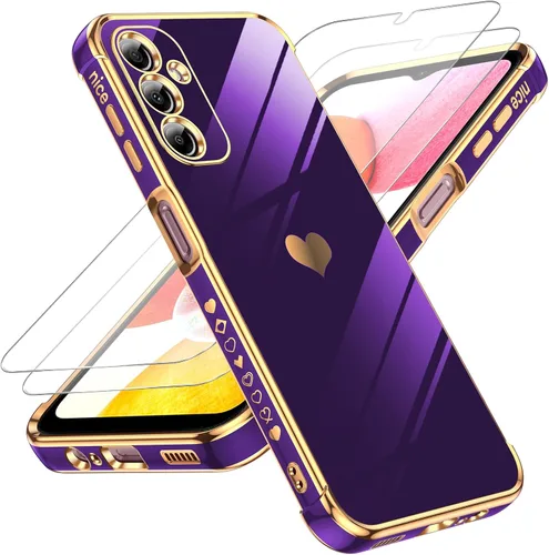 Vista 118 de LeYi Funda para Motorola-G 2025: Love Heart Plating Luxury, Negro