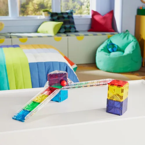 Vista 4 de MAGNA-TILES Rail Racers Rail Pack - Juego de construcción magnética de 8 piezas, la marca original de construcción magnética
