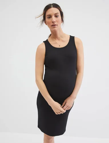 Vista 3 de Motherhood Maternity Vestido de camiseta de maternidad con manga codada lateral para mujer
