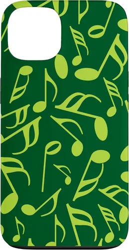 Vista 7 de Funda para iPhone 11 Pro Max con notas musicales verdes