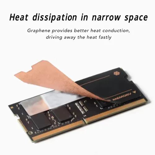 Vista 3 de Disipador de calor de memoria, enfriador de memoria de 2 piezas, disipador de calor DDR de grafeno de cobre, para portátil DDR4 DDR5