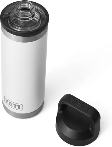 Vista 3 de YETI Rambler - Botella de acero inoxidable aislada al vacío con tapa para sorbos, 18 onzas, color blanco