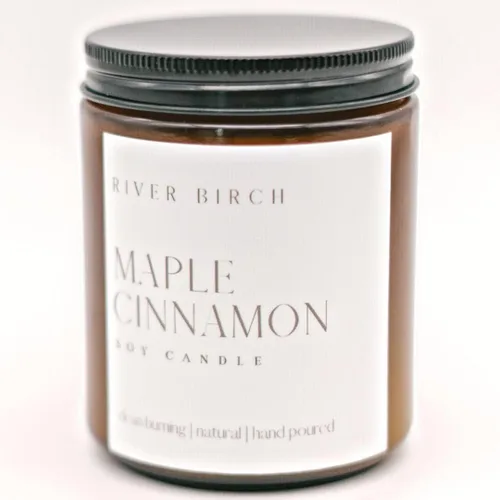 Vista 37 de River Birch Candles - Vela perfumada de almendra y miel Velas en tarro de ámbar de soja de primera calidad, totalmente naturales, no tóxicas, 8.5