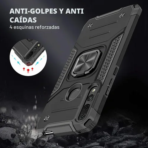 Vista 4 de Asuwish Funda compatible con Huawei Y9 Prime 2019 y protector de pantalla de vidrio templado, soporte de anillo celular con soporte para teléfono