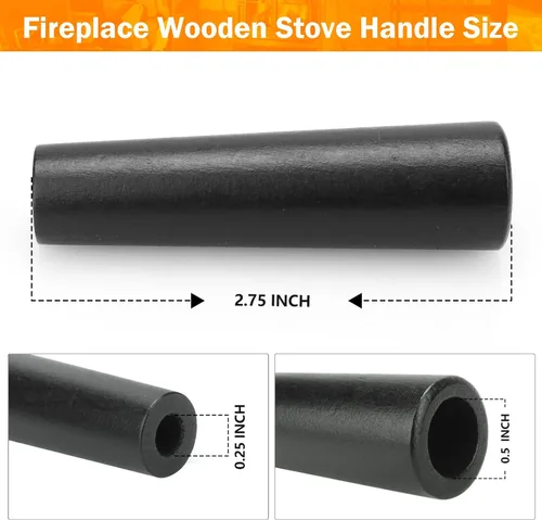 Vista 5 de 1600664 Reemplazo de mango de estufa de madera para chimenea Vermont Castings, apto para montaje de mango de madera Fallaway para piezas de repuesto