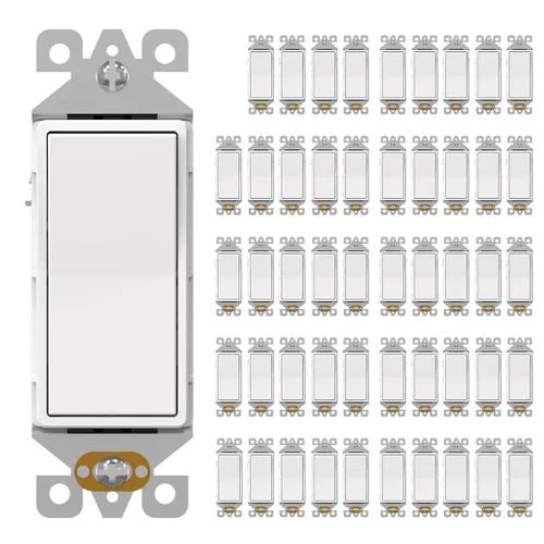 Vista 15 de AIDA Paquete de 1 interruptor de luz basculante Decora de 3 vías, interruptores de luz eléctricos con conexión a tierra automática de 15 amperios