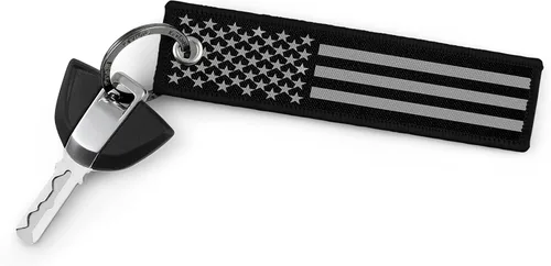 Vista 2 de KEYTAILS Llaveros, etiqueta opaca con bandera de Estados Unidos de alta calidad para automóvil, motocicleta, mochilas, regalo