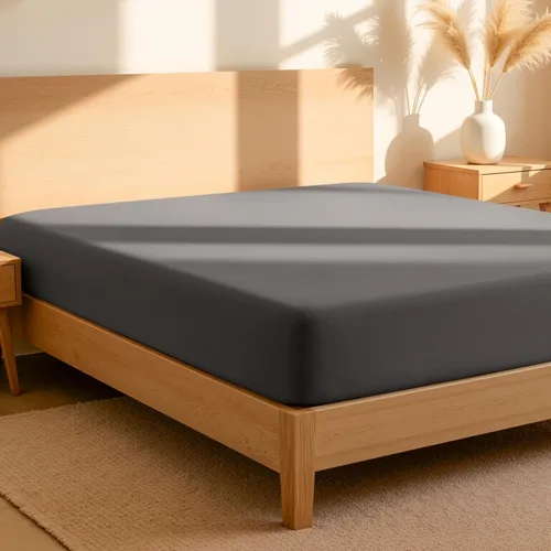 Vista 11 de Bare Home Sábana bajera ajustable 100 % algodón orgánico Twin, tejido de percal crujiente, ligera y transpirable, sábana bajera de bolsillo profundo