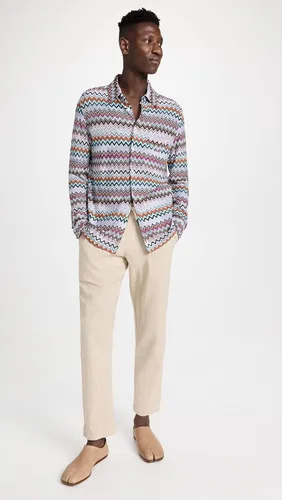 Vista 5 de Missoni Camicia - Camisa de manga larga para hombre, multicolor en zig zag, nulo, Multicolor Zig Zag