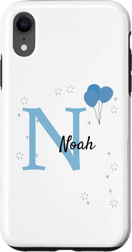 Vista 8 de iPhone 14 Noah Motif with Boys Name - Funda con aspecto azul