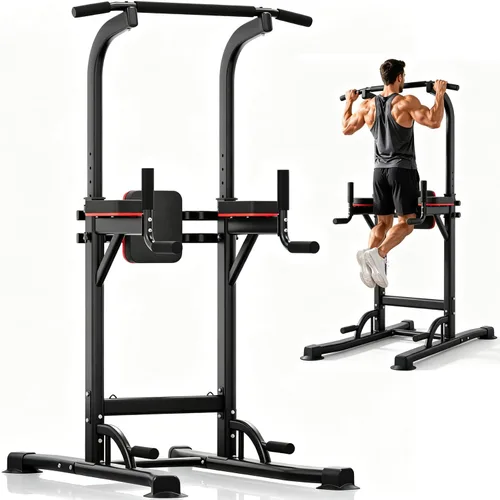 Vista 7 de Barra de dominadas, torre de energía multifunción para barra de inmersión, gimnasio en casa, equipo de entrenamiento de fuerza, equipo para dominadas