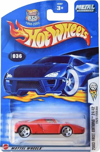 Vista 2 de Hot Wheels Red Enzo Ferrari Modelo de coche de metal fundido a presión a escala 1:64