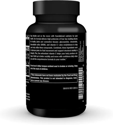 Vista 4 de Genexis Glucosamina Condroitina con MSM – 60 Tabletas Contiene vitamina C y molibdeno Suplemento de apoyo para la movilidad, flexibilidad y salud