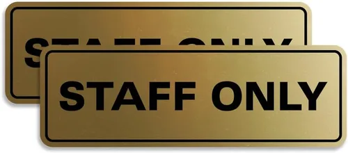 Vista 45 de All Quality Letrero estándar para pared o puerta Fácil instalación Señales de trabajo de oficina Seguridad mejorada – Negro – Pequeño
