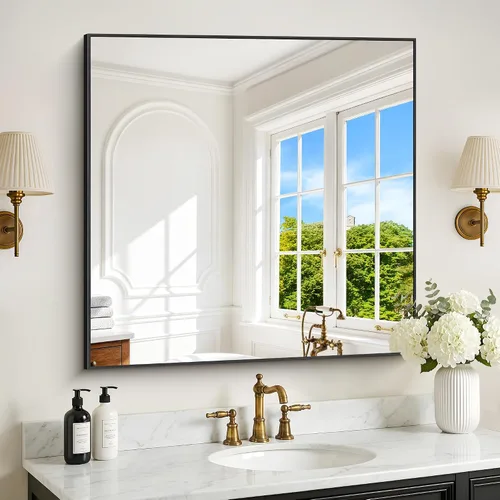 Vista 60 de DESBING 16"x20" Bathroom Mirror for Over Sink, Black Framed Wall Mirror Negro