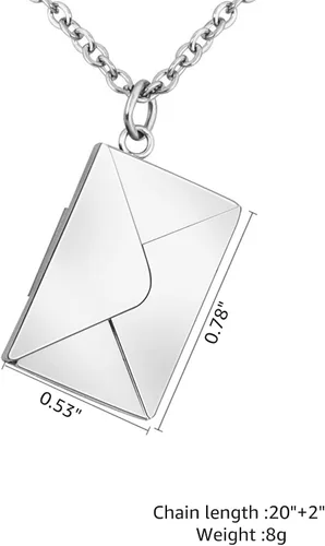 Vista 2 de MOTICIUS Collar de sobre personalizado con imagen en el interior, collar de sobre personalizado con mensaje para mujer, regalo para el día