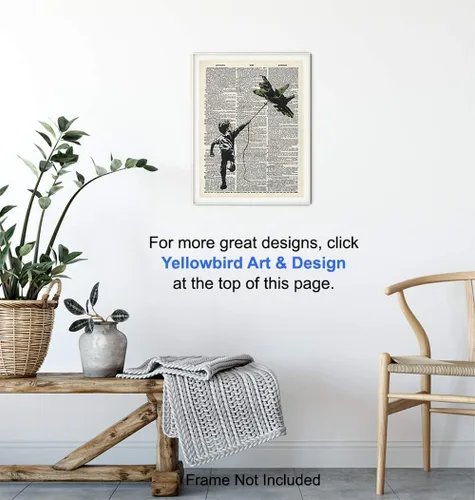 Vista 5 de Banksy - Póster de graffiti para pared, militar, avión de combate de la fuerza aérea, regalo para fanáticos del arte callejero, póster de fotos