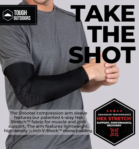 Vista 2 de Tough Outdoors Manga acolchada para el brazo, manga de codo acolchada, manga de brazo de baloncesto, manga para codo de voleibol, almohadilla