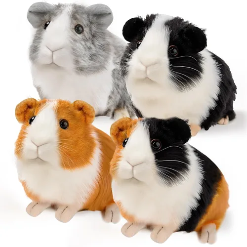 Vista 11 de redaica 2 piezas de animales de peluche de cobaya - 7.9 pulgadas de peluche realista, lindos juguetes de cobaya para niños, muñeco de mascota