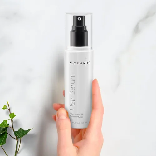 Vista 2 de MOEHAIR DUO Pack de suero para el cabello y acondicionador sin enjuague Desenreda y elimina el encrespamiento Suaviza y añade brillo Hidrata