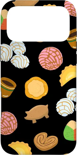 Vista 22 de Conchas Pan Dulce Patrón Negro Teléfono Caja Latina Regalo Caso para iPhone 17