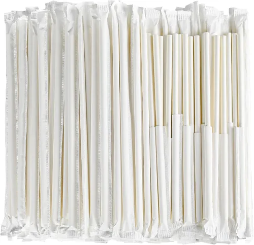 Vista 8 de [1000 unidades] Pajitas de papel de bambú verde para beber, 7.75 x 0.24 pulgadas, 100% biodegradables