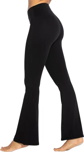 Vista 4 de Sunzel Leggings acampanados, pantalones de yoga cruzados con control de abdomen, cintura alta y pierna ancha