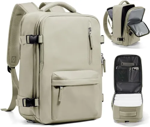Vista 24 de WONHOX - Mochila grande de viaje, equipaje de mano aprobado para vuelos, mochila para portátil de trabajo y negocios para mujeres y hombres