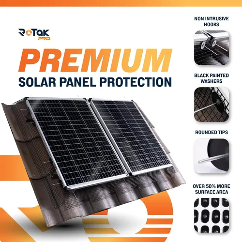 Vista 7 de Critter Guard PRO - Kit de rollo de prevención de pájaros para paneles solares de 6 pulgadas x 100 pies - Malla de alambre recubierta de PVC negro
