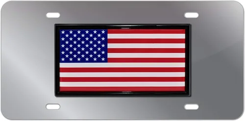 Vista 11 de Elektroplate Placa de matrícula negra con bandera de Estados Unidos invertida