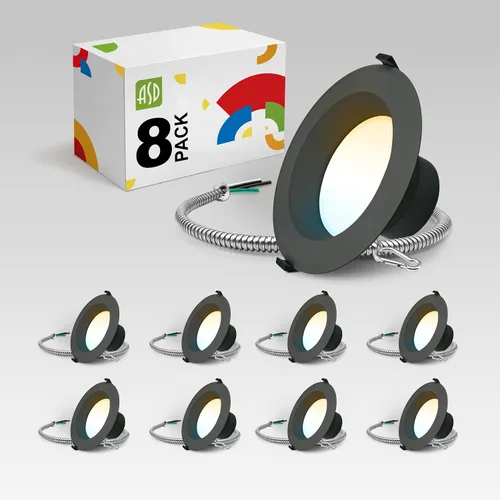 Vista 11 de ASD Downlight LED comercial sin lata de 4 pulgadas, iluminación ajustable de potencia de 7/10/13W, lámpara de techo empotrable redonda regulable, 5