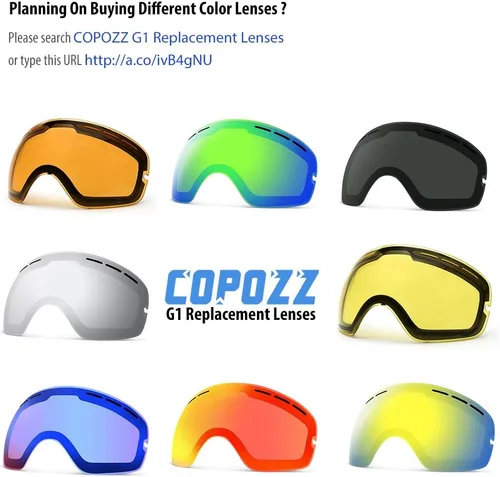 Vista 3 de COPOZZ G1 - Lentes de repuesto para esquí y snowboard, lentes de doble capa con protección UV antivaho