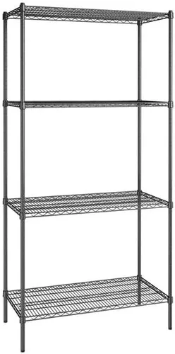 Vista 377 de Kit de 4 estantes de epoxi verde NSF de 21 x 72 pulgadas con postes de 86 pulgadas, estantería de almacenamiento resistente, kit de estantería