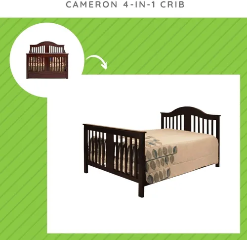 Vista 2 de CC KITS Kit de conversión de tamaño completo Rieles de cama para cuna Davinci Cameron 4 en 1 - (Espresso)