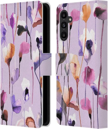 Vista 71 de Head Case Designs Officially Licensed Ninola Abstract Poppies Lilac Floral Leather Wallet Case Compatible with Samsung Galaxy A07 4G